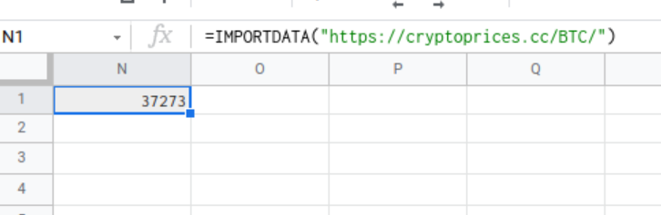 How to get BITCOIN (BTC) price in Google Sheets
